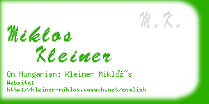 miklos kleiner business card